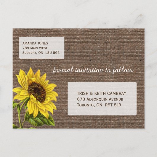 ひまわり素朴の日付の保存 案内ポストカード (裏面)