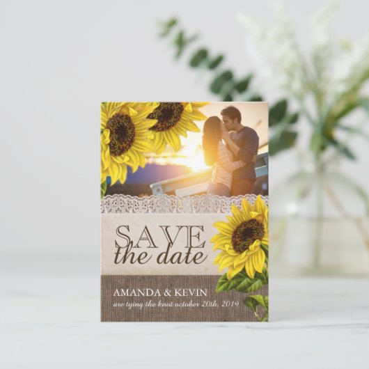ひまわり素朴の日付の保存 案内ポストカード (スタンド正面)