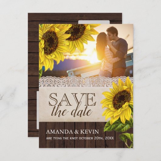 ひまわり素朴の日付の保存 案内ポストカード (正面/裏面)
