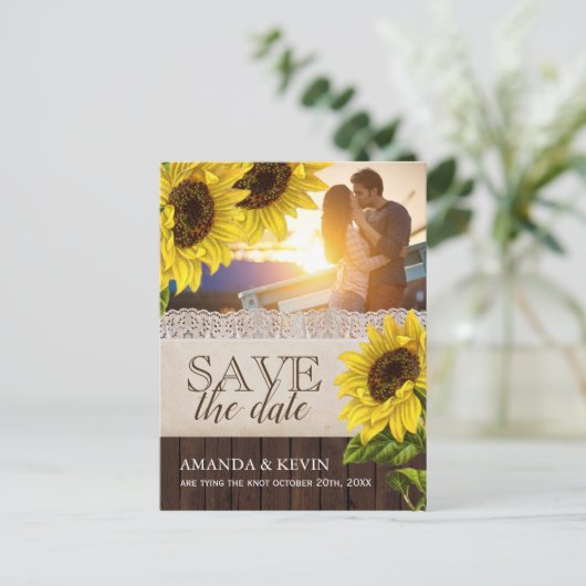 ひまわり素朴の日付の保存 案内ポストカード (スタンド正面)