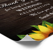 ひまわり素朴の木のストリングライト結婚式の引き出物 ポスター (角)