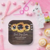 ひまわり素朴の木のストリングラ結婚イト ペーパープレート (パーティー)