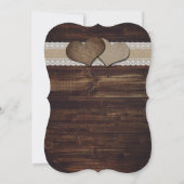 ひまわり素朴の木のストリングラ結婚イト 招待状 (裏面)