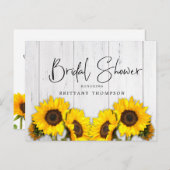 ひまわり素朴の木のテクスチャブライダルシャワー インビテーションポストカード (正面/裏面)