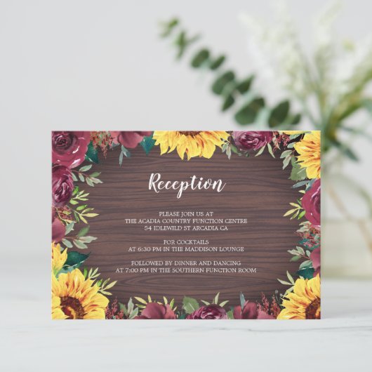 ひまわり素朴の木のフローラ結婚披露宴 エンクロージャーカード (スタンド正面)