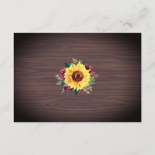 ひまわり素朴の木のフローラ結婚披露宴 エンクロージャーカード (裏面)