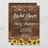 ひまわり素朴の木のブライダルシャワー招待状 招待状 (正面/裏面)