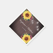 ひまわり素朴の木のメイスンジャイルライツ結婚 スタンダードカクテルナプキン (角)