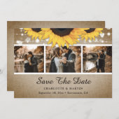 ひまわり素朴の木のラ結婚イトの写真 セーブザデート (正面/裏面)