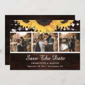 ひまわり素朴の木のラ結婚イトの写真 セーブザデート (正面/裏面)