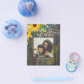 ひまわり素朴の木の写真ウェディング日付を保存 チラシ (シングル)