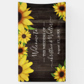 ひまわり素朴の木の弦のライトウェディングパーティー 横断幕 (縦)