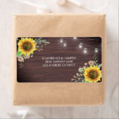 ひまわり素朴の木の瓶のラ結婚イトのアドレス ラベル (インサイチュ)