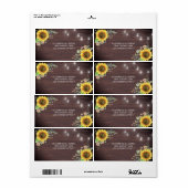 ひまわり素朴の木の瓶のラ結婚イトのアドレス ラベル (フルシート)