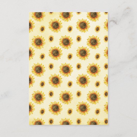 ひまわり素朴の木の瓶のラ結婚イト エンクロージャーカード (裏面)