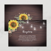 ひまわり素朴の木の瓶のラ結婚イト エンクロージャーカード (正面/裏面)