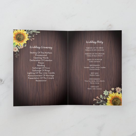 ひまわり素朴の木の瓶のラ結婚イト プログラム (内部)