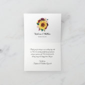 ひまわり素朴の木の瓶ライトフローラの結婚 サンキューカード (内部)