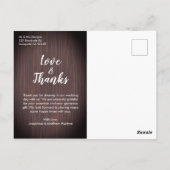 ひまわり素朴の木の瓶ライト結婚の感謝 ポストカード (裏面)