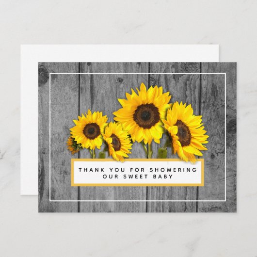 ひまわり素朴の木の赤ちゃんシャワー ポストカード (正面/裏面)