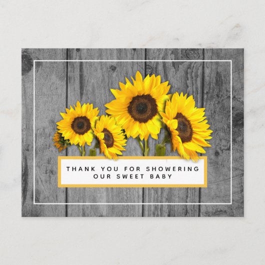 ひまわり素朴の木の赤ちゃんシャワー ポストカード (正面)