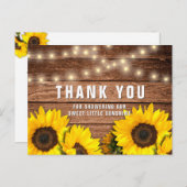 ひまわり素朴の木の赤ちゃんシャワー ポストカード (正面/裏面)