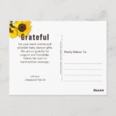 ひまわり素朴の木の赤ちゃんシャワー ポストカード (裏面)