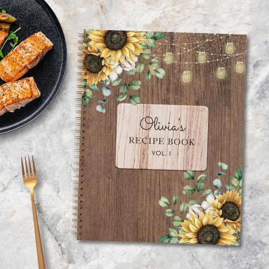 ひまわり素朴の木ひも光レシピ本 ノートブック