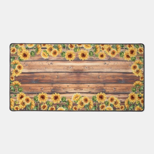 ひまわり素朴の木プランク デスクマット (正面)