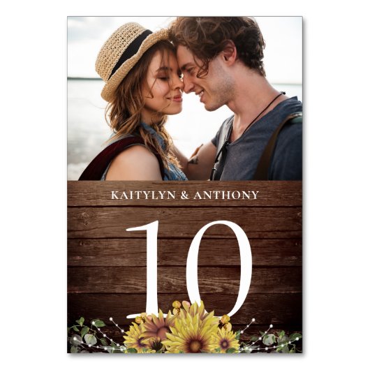 ひまわり素朴の木写真 テーブルナンバー (正面)