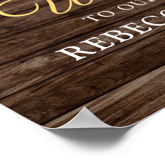 ひまわり素朴の木納屋の結婚歓迎ポスター ポスター (角)