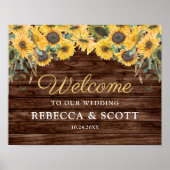 ひまわり素朴の木納屋の結婚歓迎ポスター ポスター (正面)