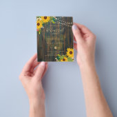 ひまわり素朴の木結婚のリハーサルディナー チラシ (手)