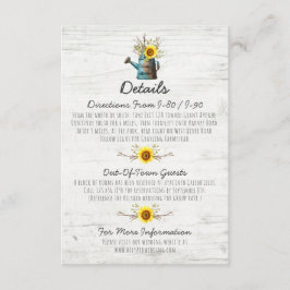 ひまわり素朴の木結婚の詳細/方向 エンクロージャーカード