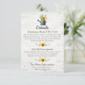 ひまわり素朴の木結婚の詳細/方向 エンクロージャーカード (スタンド正面)