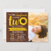 ひまわり素朴の木2nd誕生日の写真 招待状 (正面)