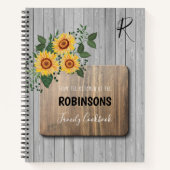 ひまわり素朴の木 |おばあちゃんのモノグラム料理本 ノートブック (正面)