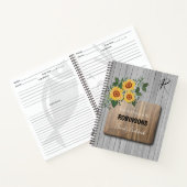 ひまわり素朴の木 |おばあちゃんのモノグラム料理本 ノートブック (内部)
