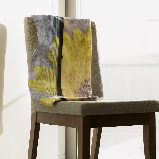 ひまわり素朴の木 フリースブランケット