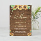 ひまわり素朴の秋かわいいエレガント国 招待状 (スタンド正面)