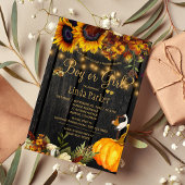 ひまわり素朴の秋赤ちゃんシャワー性発現 招待状