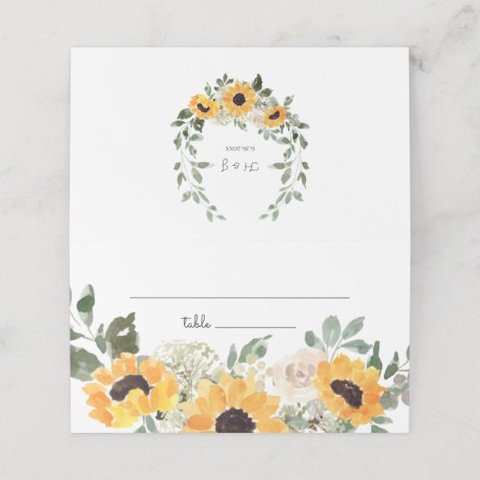 ひまわり素朴の結婚座席表 プレイスカード (外部開封)