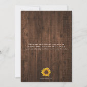 ひまわり素朴の結婚式の日付写真を保存 セーブザデート (裏面)