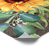 ひまわり素朴の結婚歓迎サイン紅葉 ポスター (角)