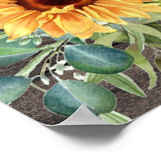 ひまわり素朴の結婚歓迎サイン紅葉 ポスター (角)