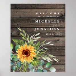 ひまわり素朴の結婚歓迎サイン紅葉 ポスター