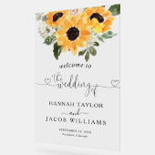 ひまわり素朴の結婚歓迎 アクリルサイン (傾斜)