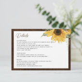 ひまわり素朴の結婚詳細囲いカード エンクロージャーカード (スタンド正面)