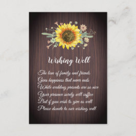 ひまわり素朴の結婚願い井戸のカード エンクロージャーカード