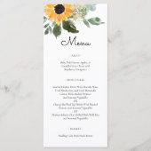 ひまわり素朴の緑の国の結婚式メニュー メニュー (正面)